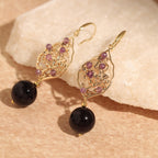Amethyst Flower Dangle Earrings