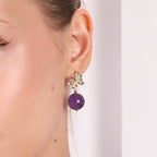 Amethyst Flower Dangle Earrings