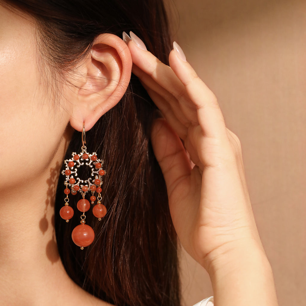 Amethyst Flower Dangle Earrings