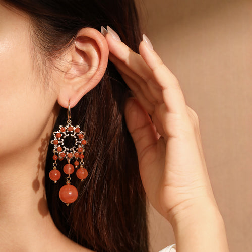 Amethyst Flower Dangle Earrings