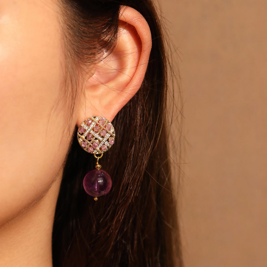 Amethyst Cluster Earrings