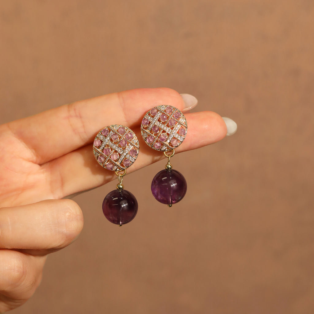 Amethyst Cluster Earrings