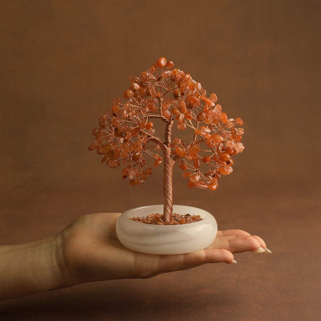 Elegant Jade Base Crystal Tree