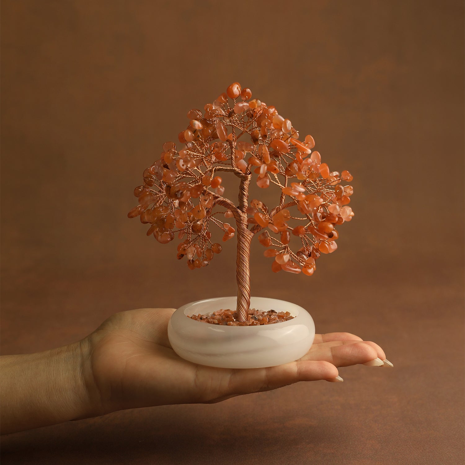 Elegant Jade Base Crystal Tree