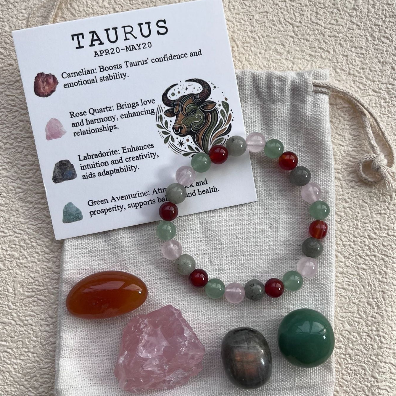 Zodiac Crystal Bracelet & Stone Set