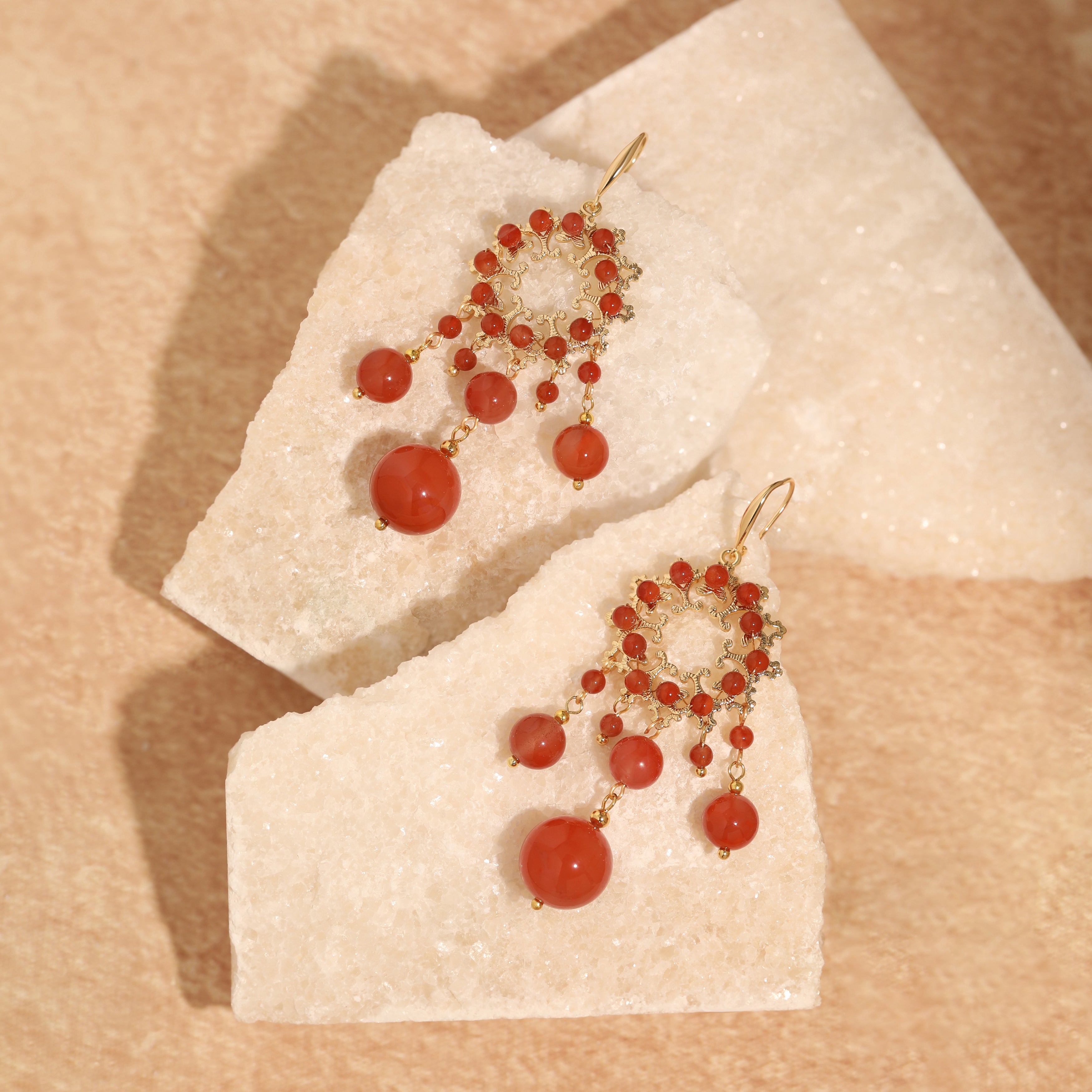 Amethyst Flower Dangle Earrings