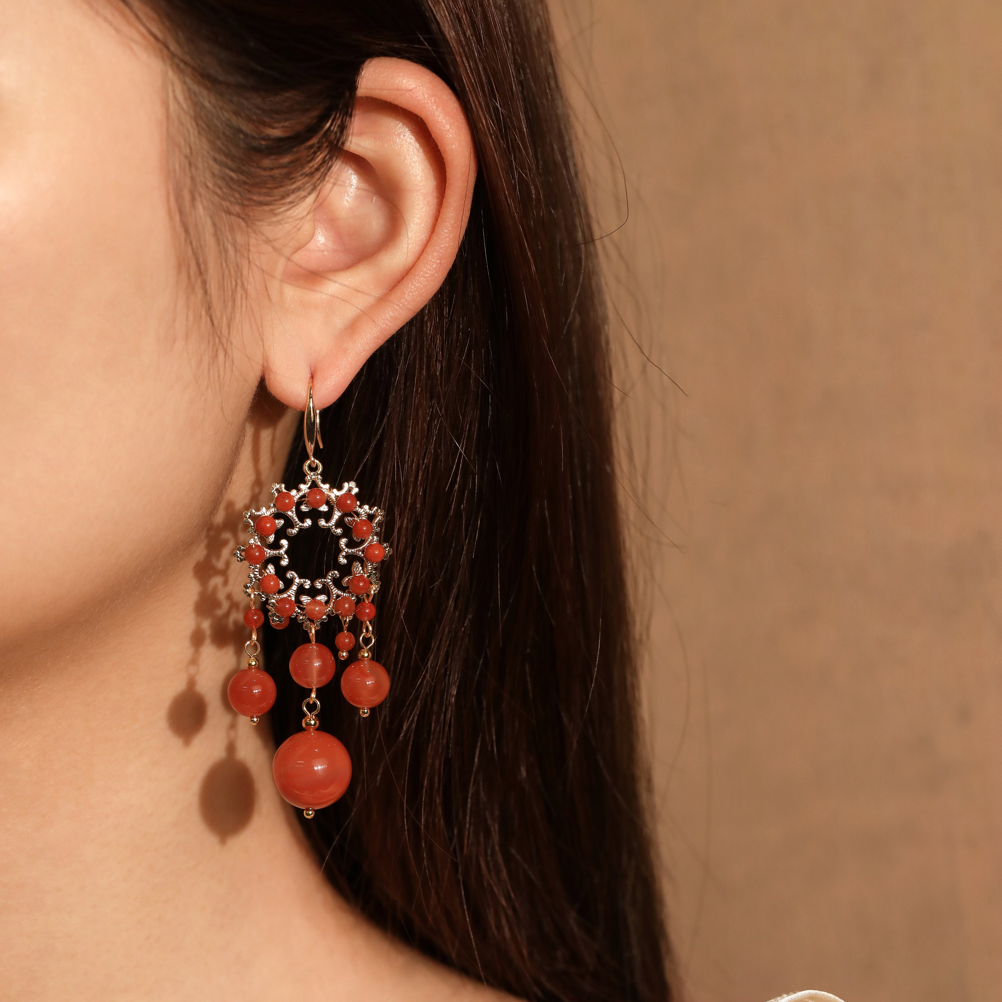 Amethyst Flower Dangle Earrings