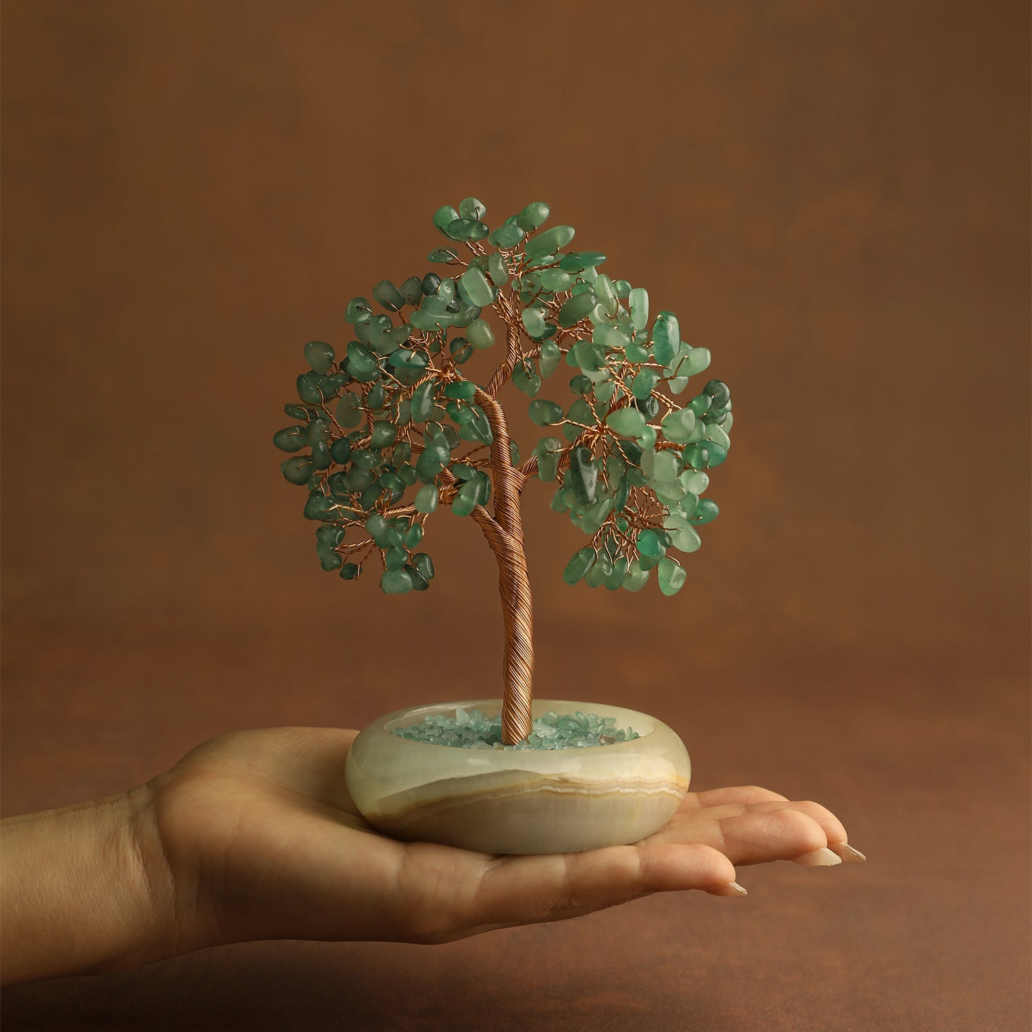 Elegant Jade Base Crystal Tree