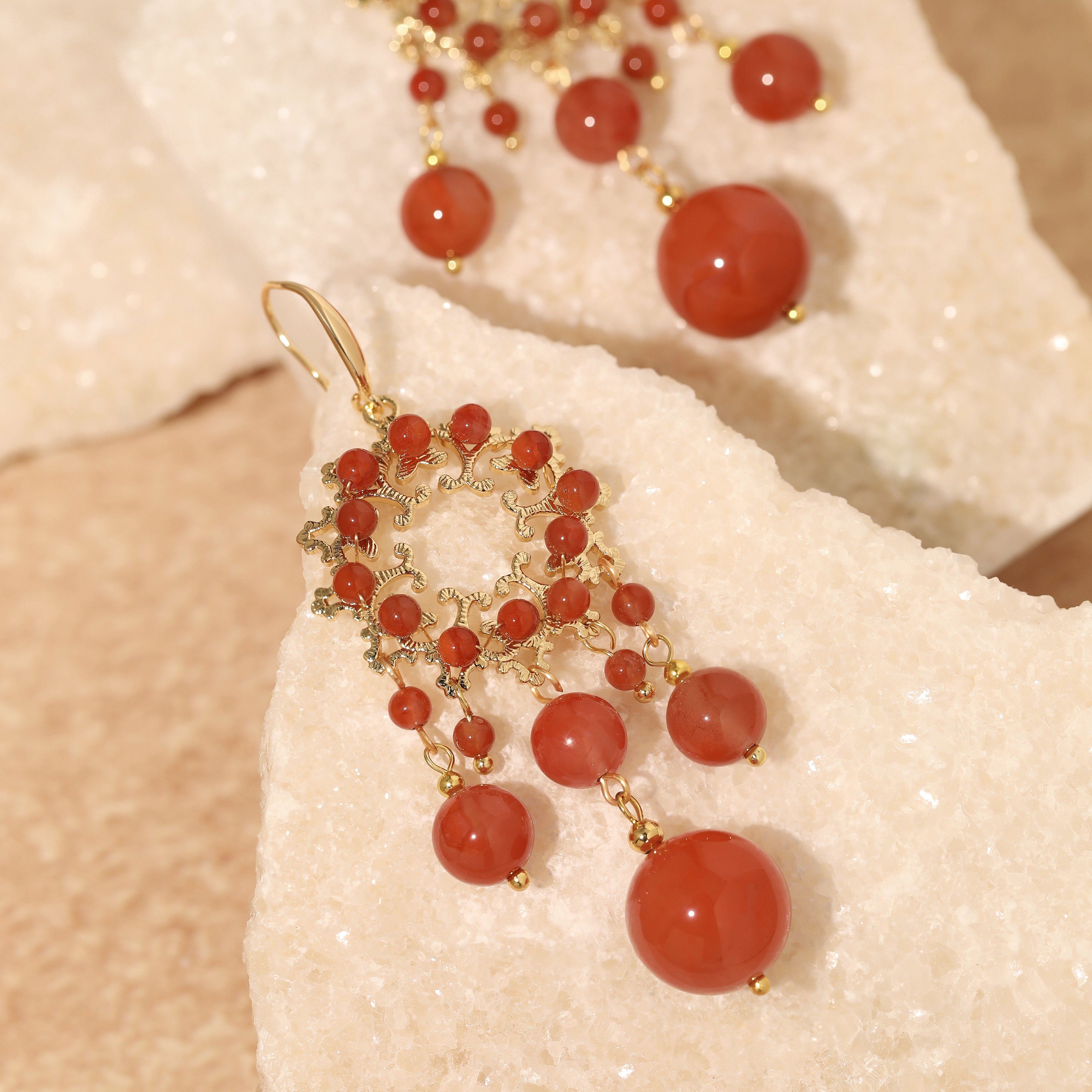 Amethyst Flower Dangle Earrings