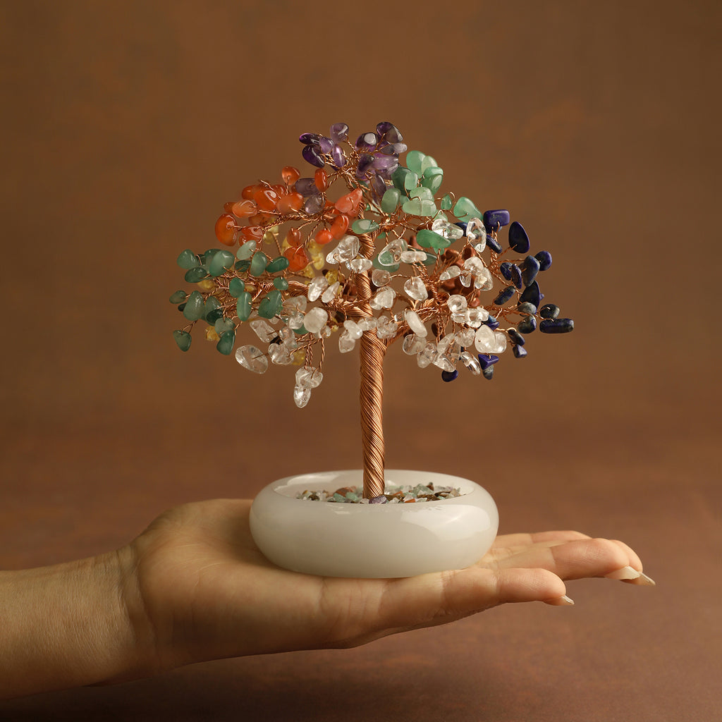 Elegant Jade Base Crystal Tree