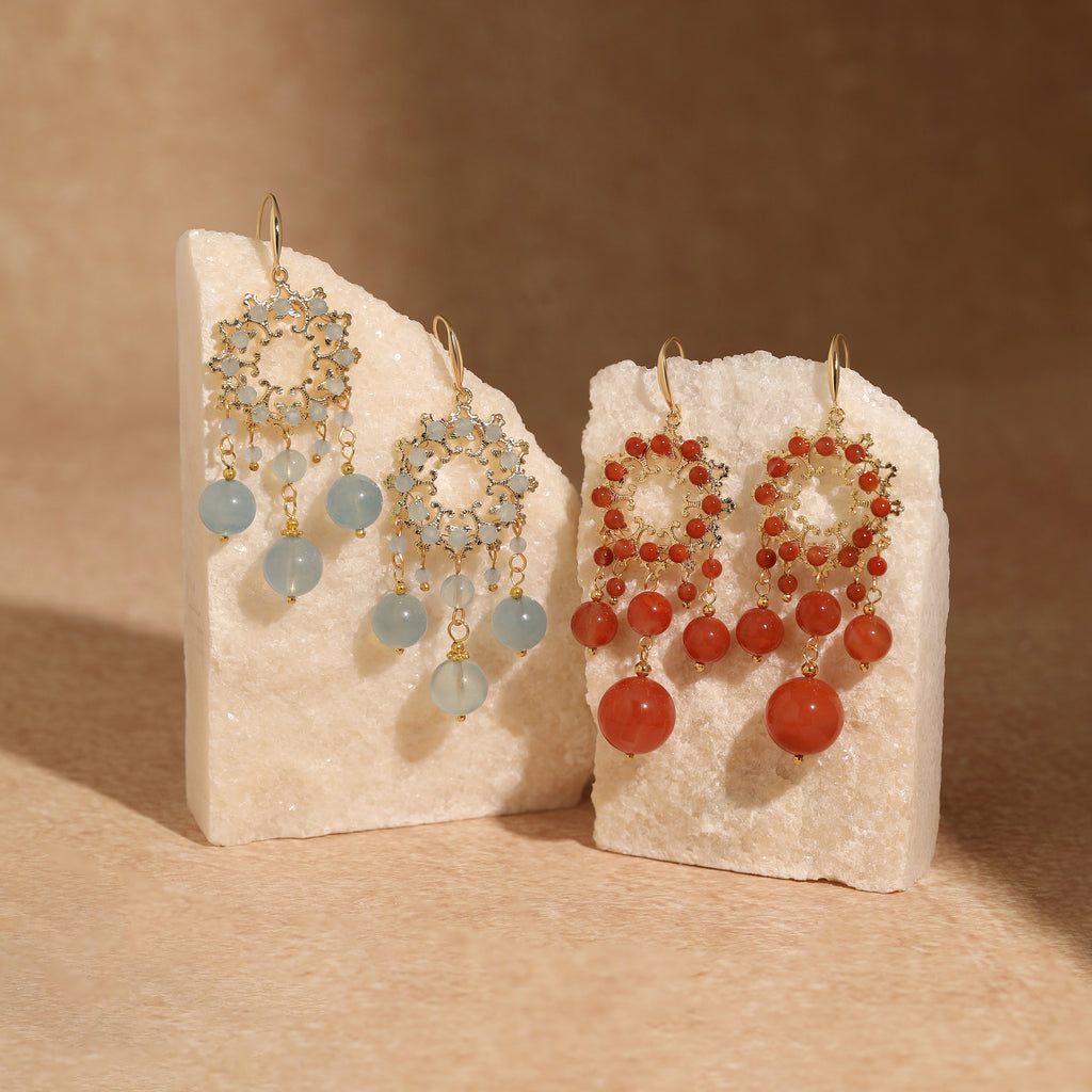 Amethyst Flower Dangle Earrings