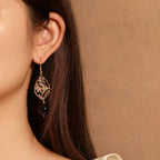 Amethyst Flower Dangle Earrings
