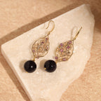 Amethyst Flower Dangle Earrings