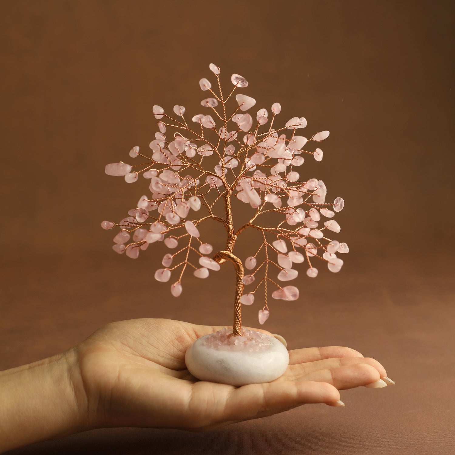 White Jade Base Crystal Tree