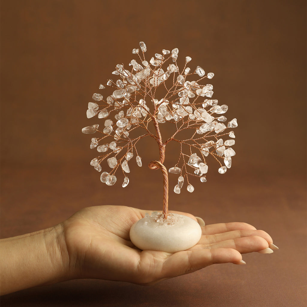 White Jade Base Crystal Tree