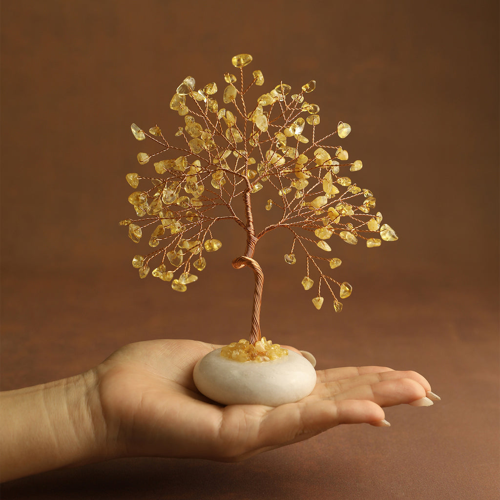 White Jade Base Crystal Tree
