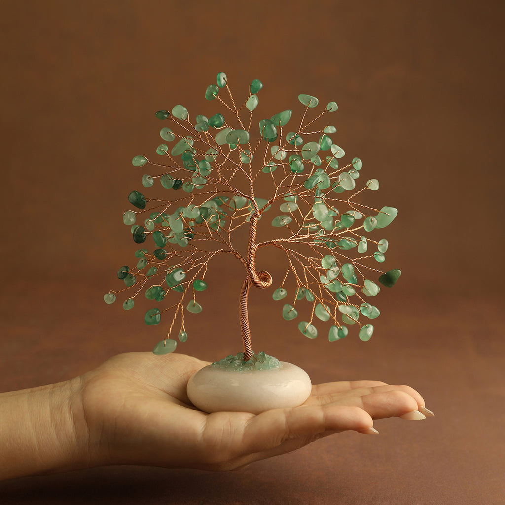 White Jade Base Crystal Tree