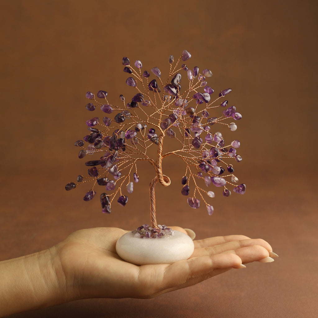 White Jade Base Crystal Tree