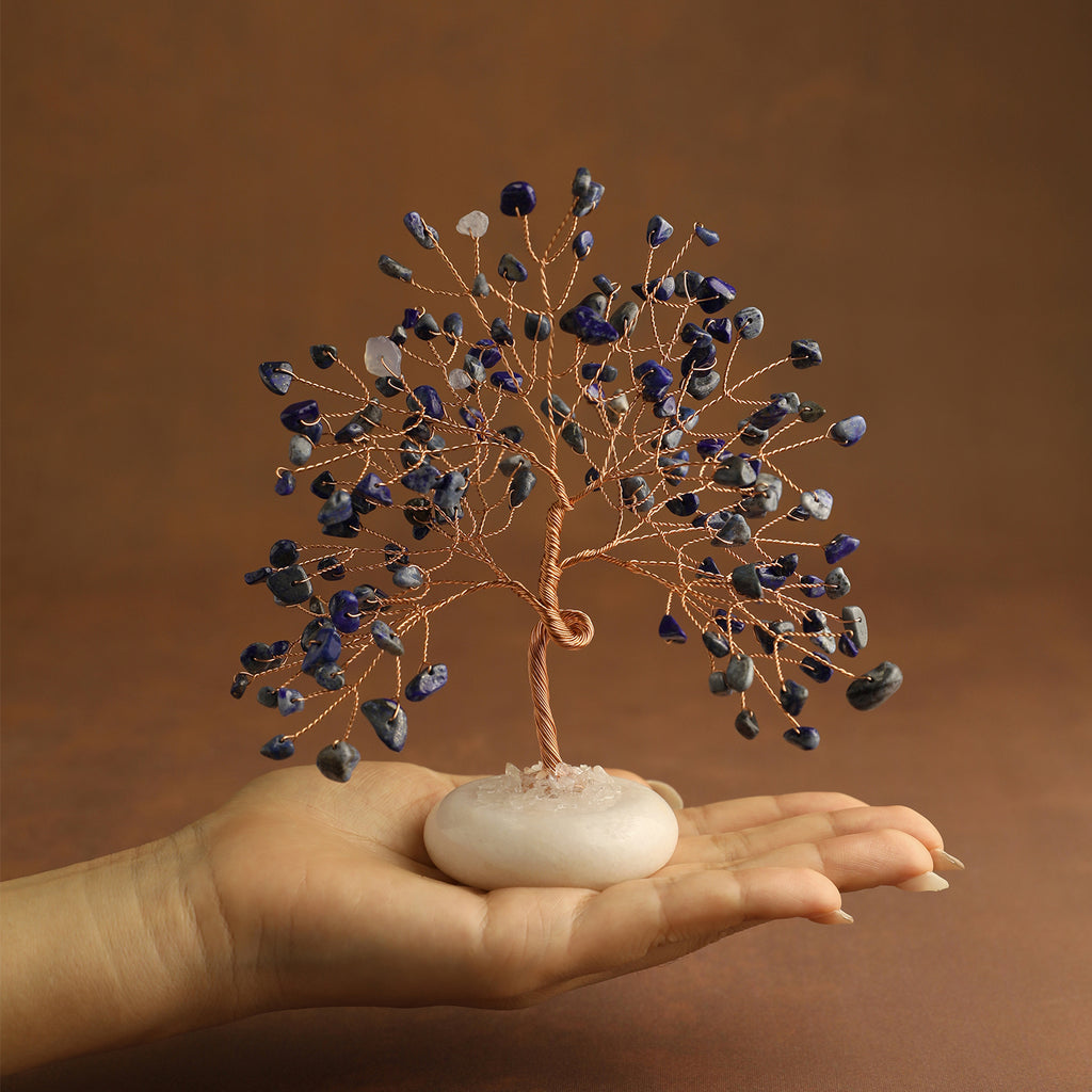 White Jade Base Crystal Tree