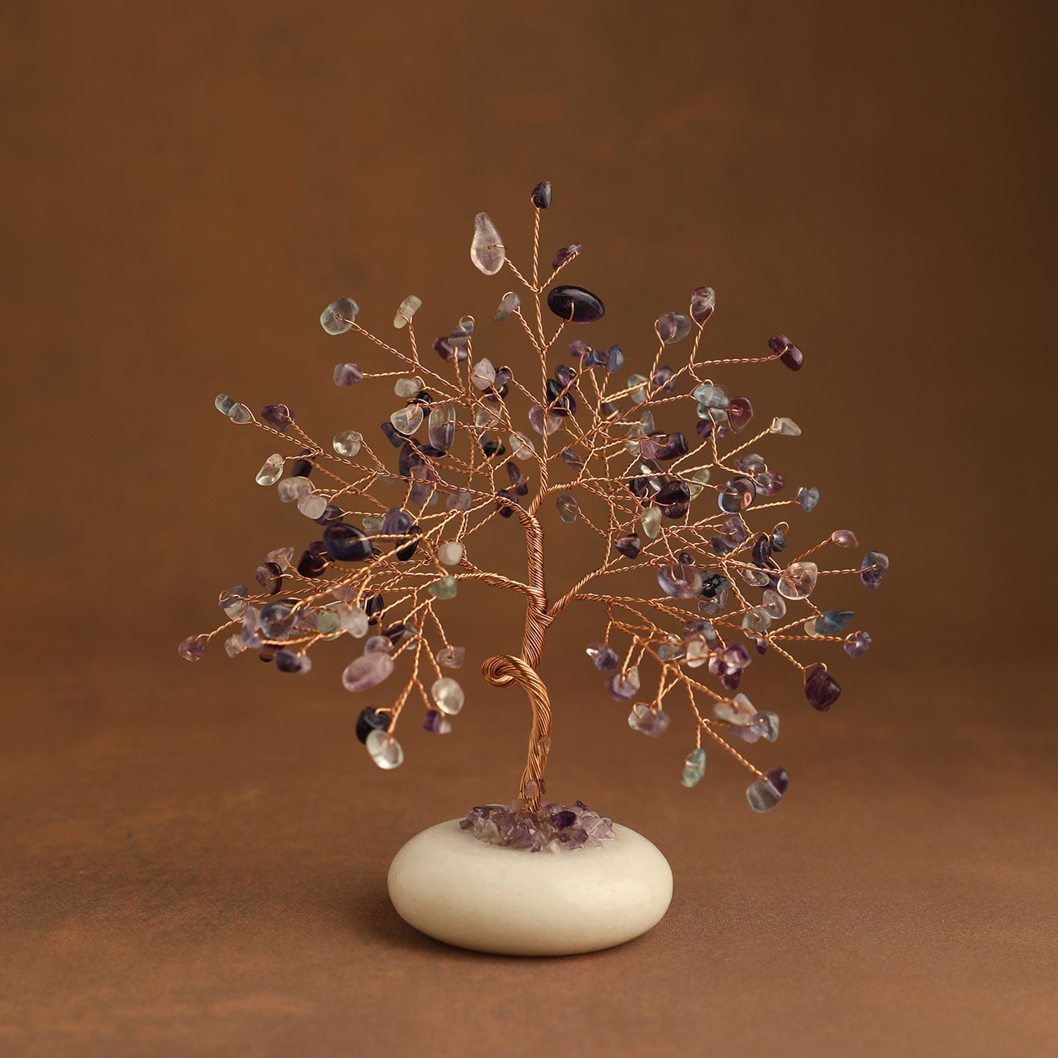 White Jade Base Crystal Tree