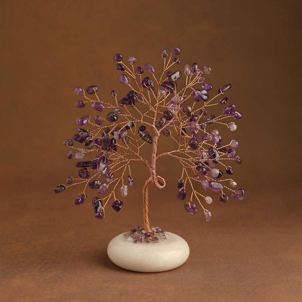 White Jade Base Crystal Tree