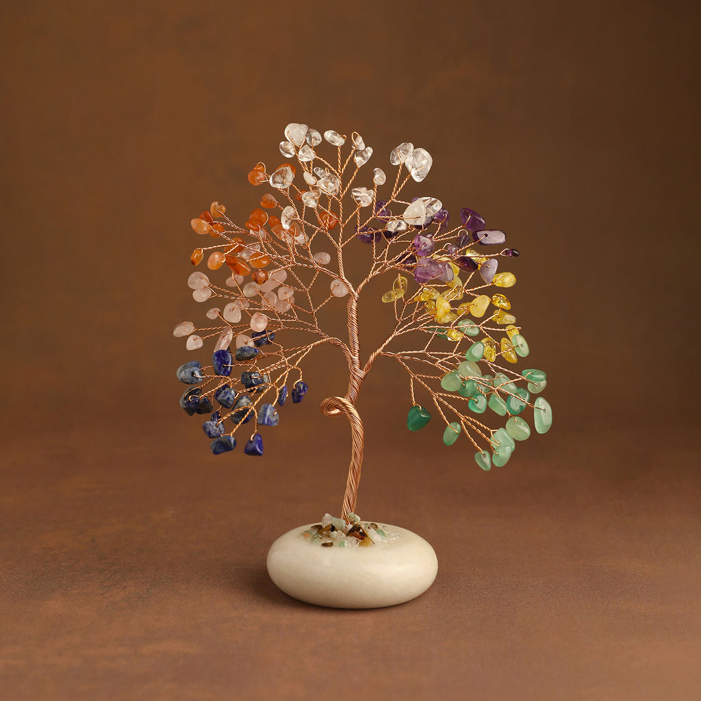 White Jade Base Crystal Tree