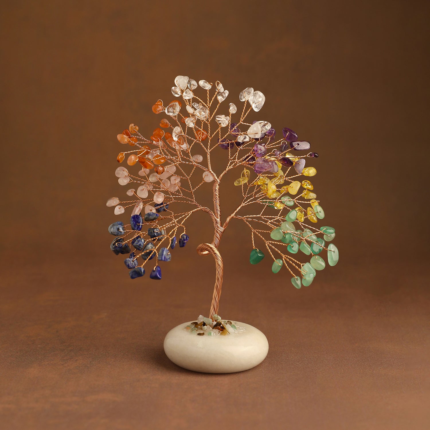 White Jade Base Crystal Tree