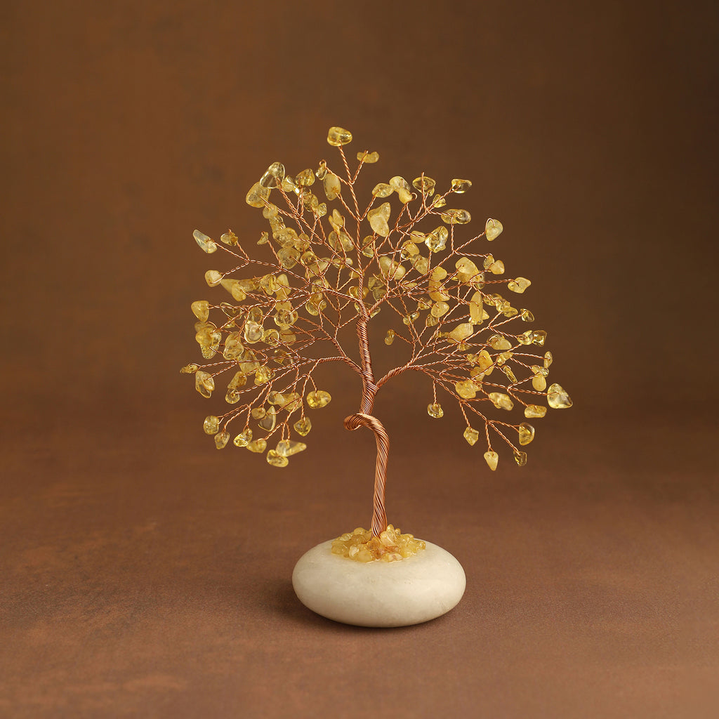 White Jade Base Crystal Tree