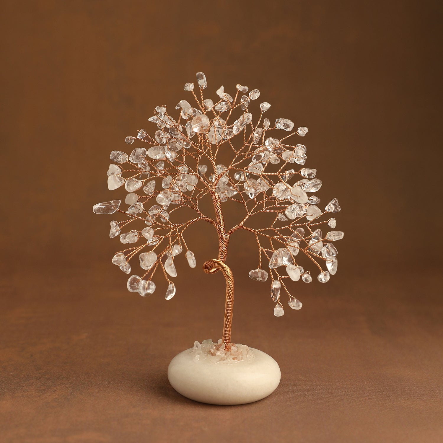 White Jade Base Crystal Tree