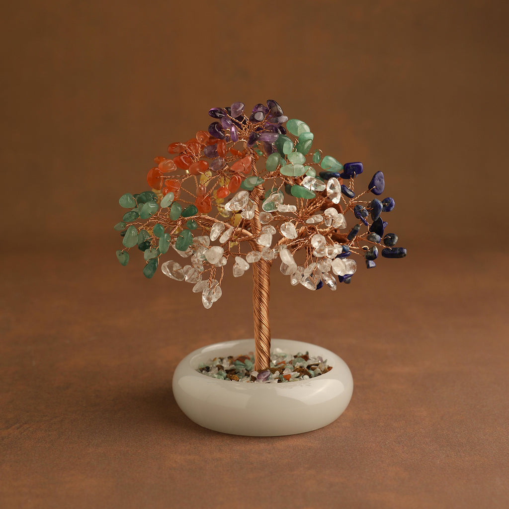 Elegant Jade Base Crystal Tree
