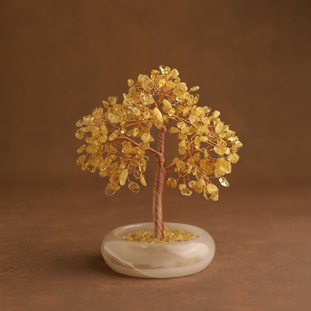 Elegant Jade Base Crystal Tree