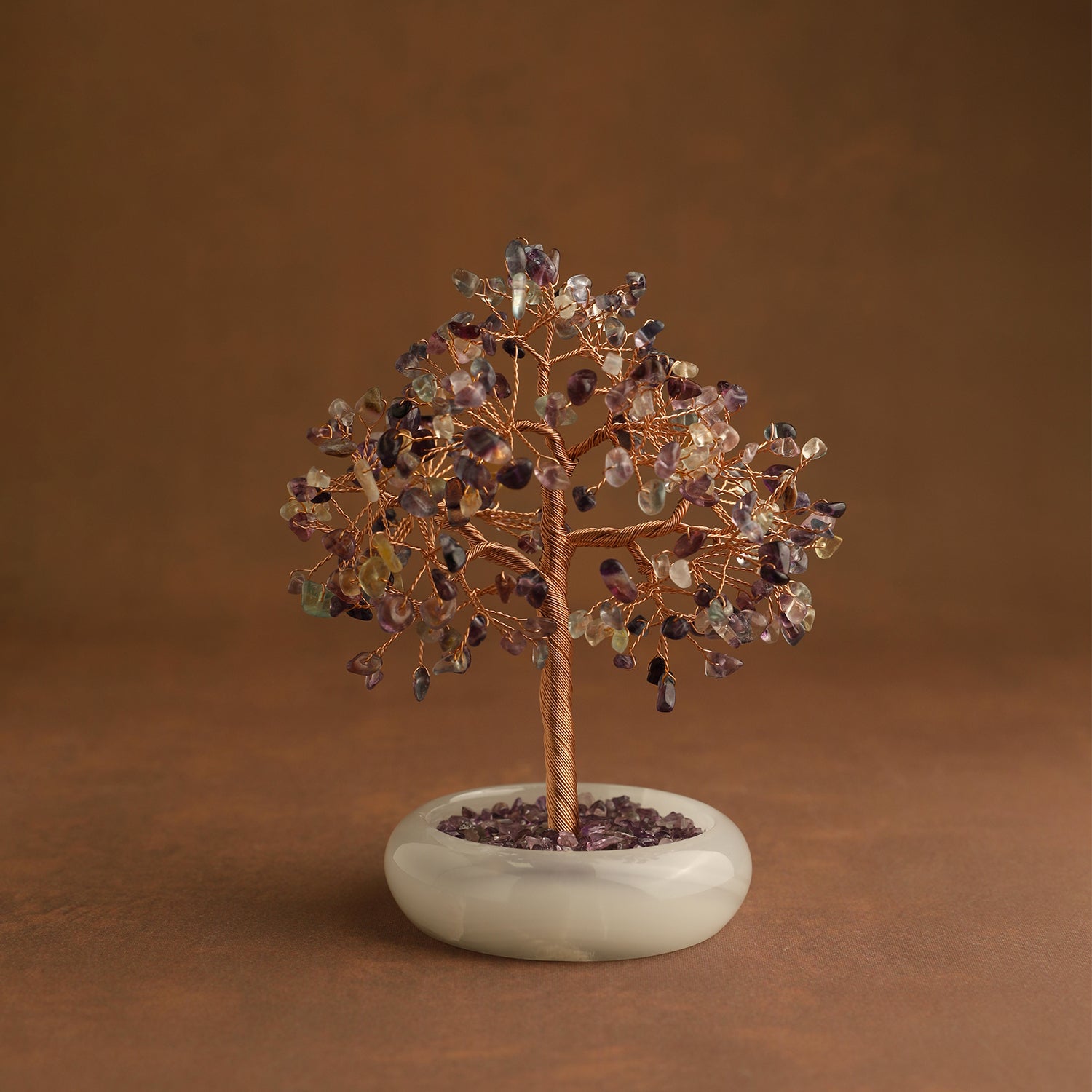 Elegant Jade Base Crystal Tree