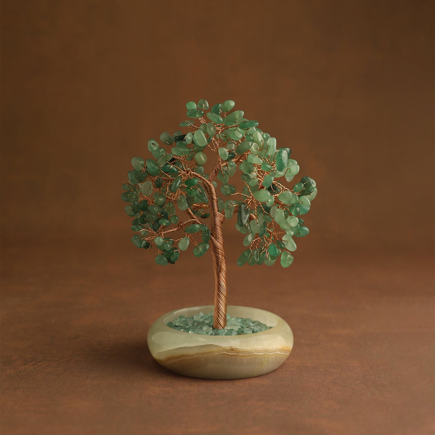 Elegant Jade Base Crystal Tree