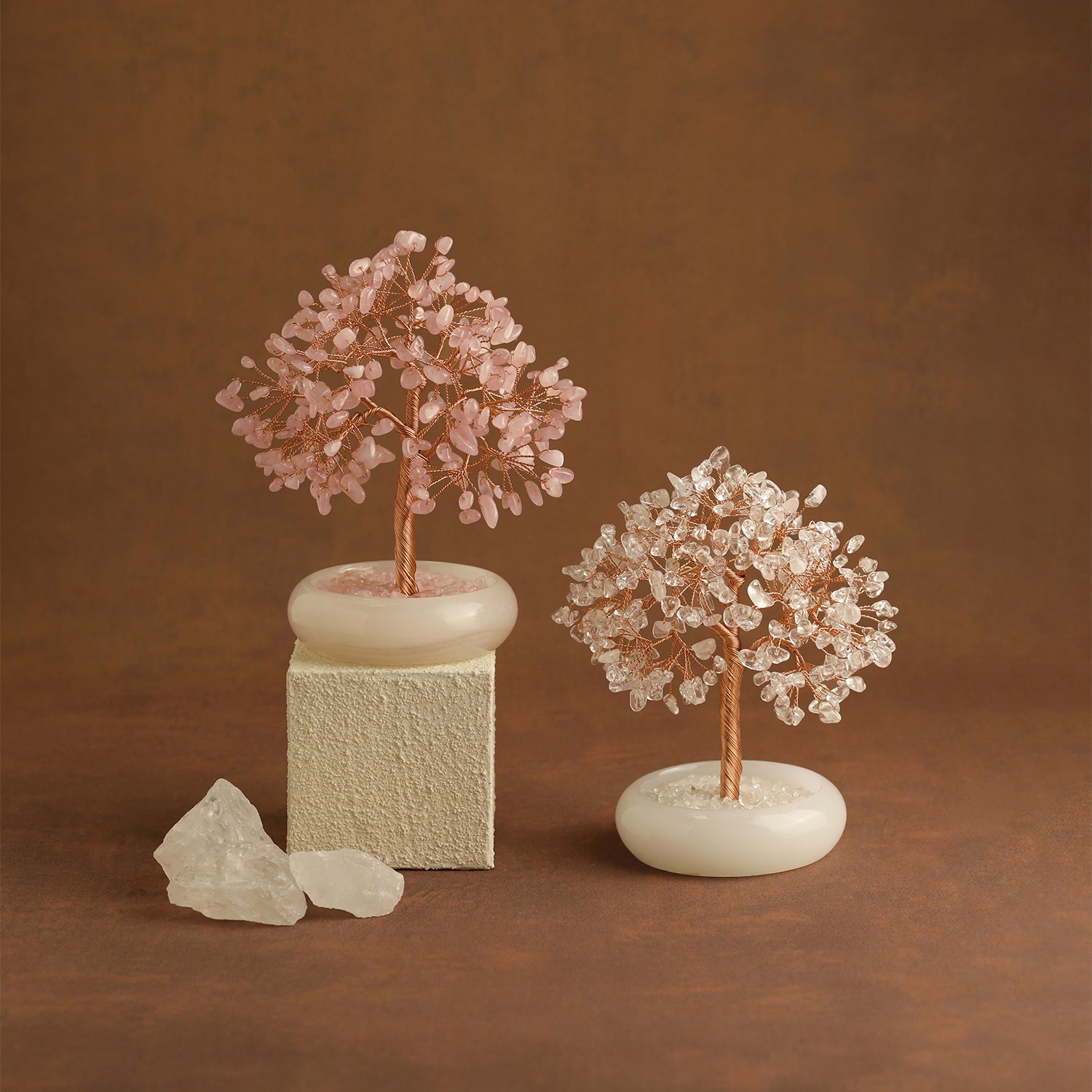 Elegant Jade Base Crystal Tree