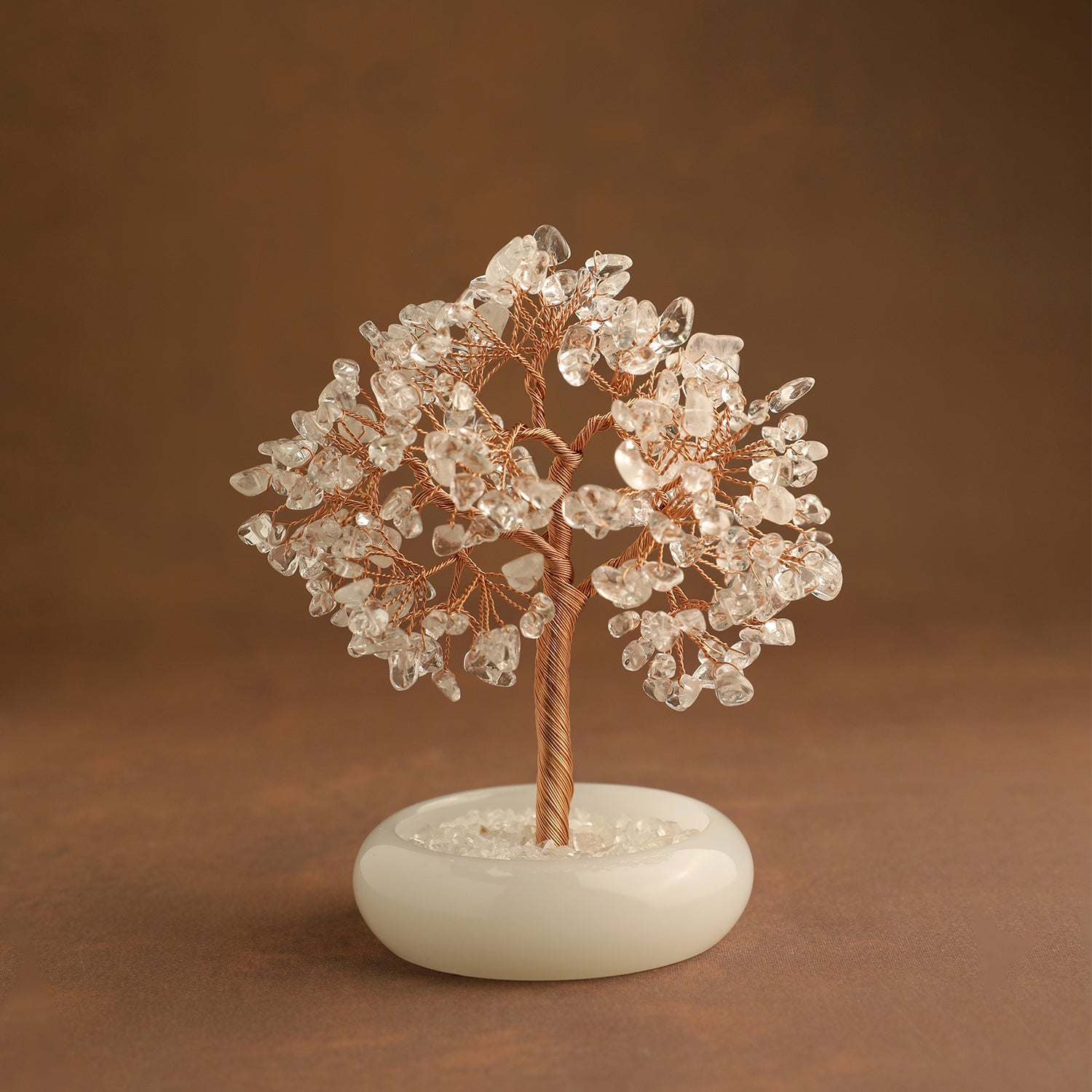 Elegant Jade Base Crystal Tree
