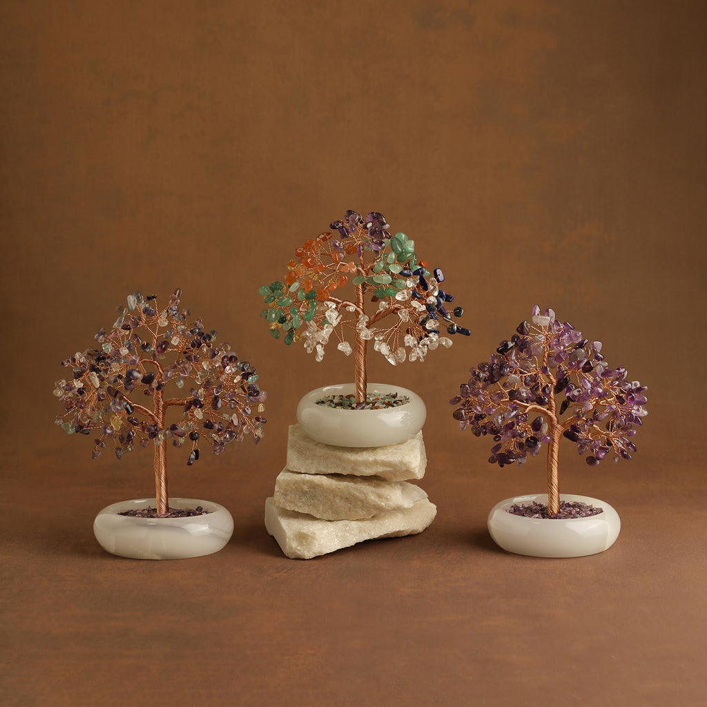 Elegant Jade Base Crystal Tree