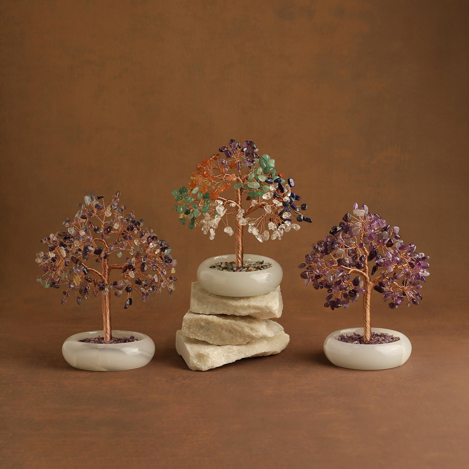 Elegant Jade Base Crystal Tree