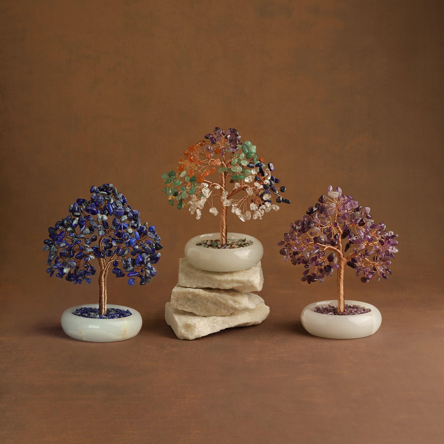 Elegant Jade Base Crystal Tree