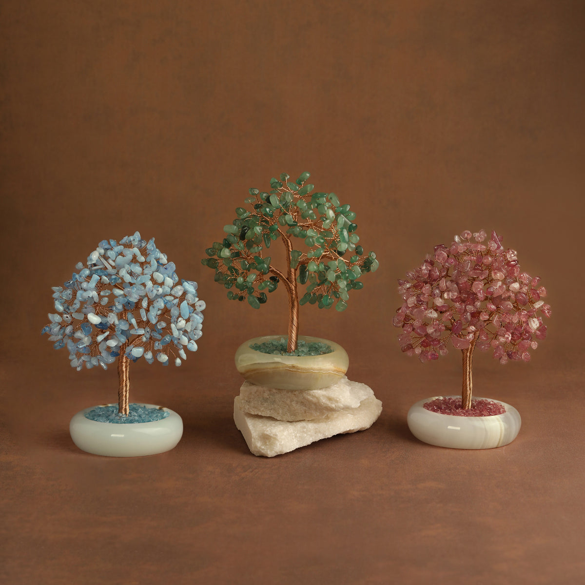 Elegant Jade Base Crystal Tree