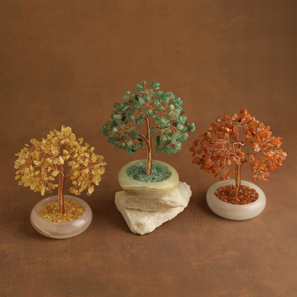 Elegant Jade Base Crystal Tree