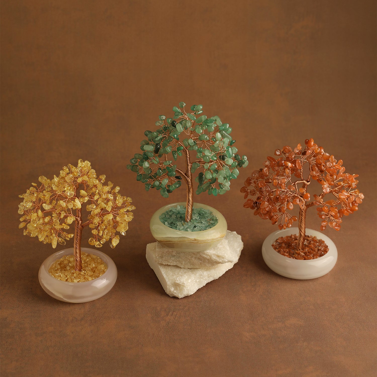 Elegant Jade Base Crystal Tree