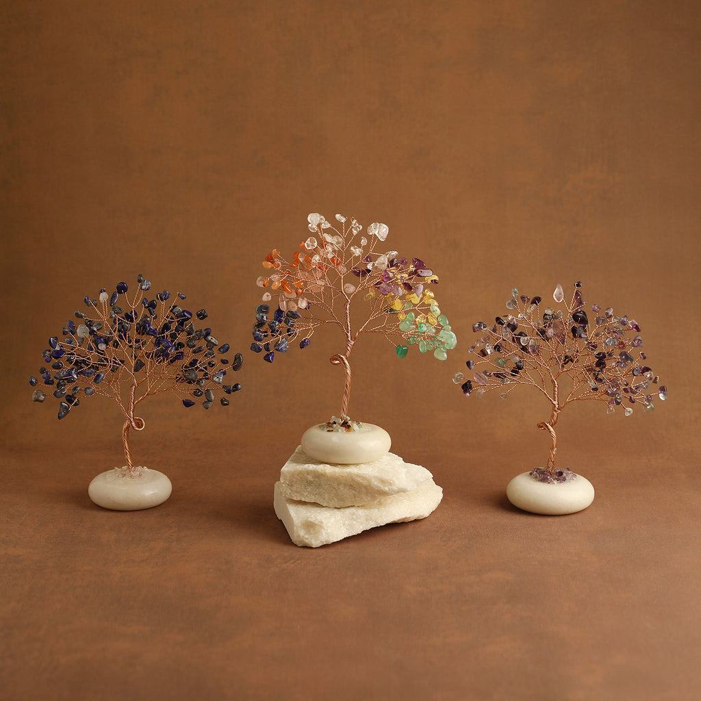 White Jade Base Crystal Tree