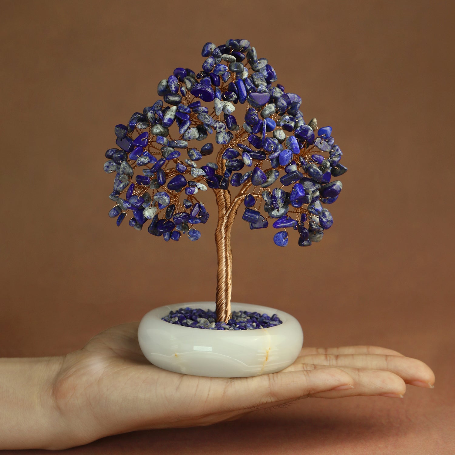 Elegant Jade Base Crystal Tree
