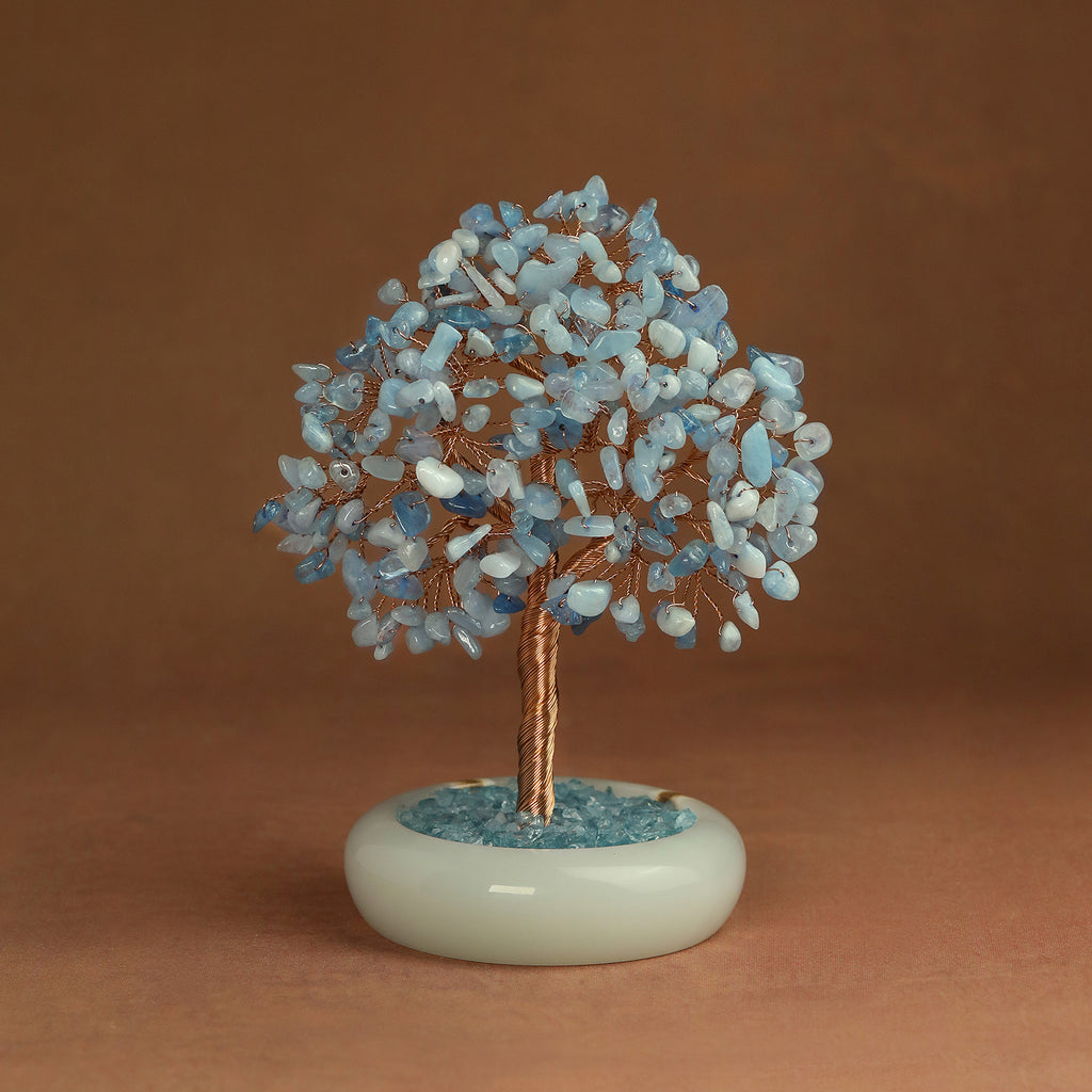 Elegant Jade Base Crystal Tree