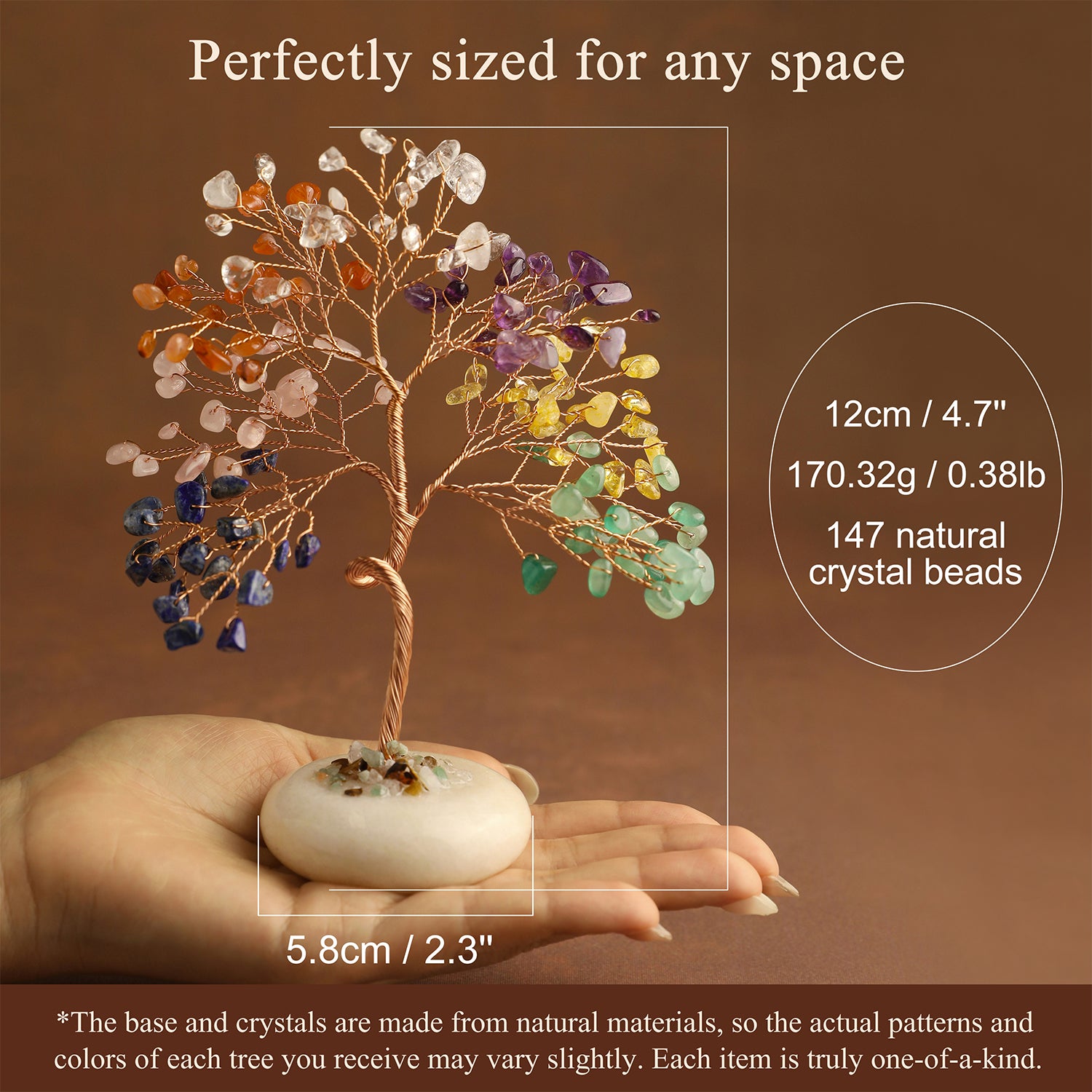 White Jade Base Crystal Tree