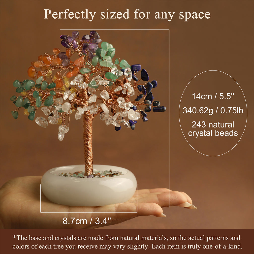 Elegant Jade Base Crystal Tree