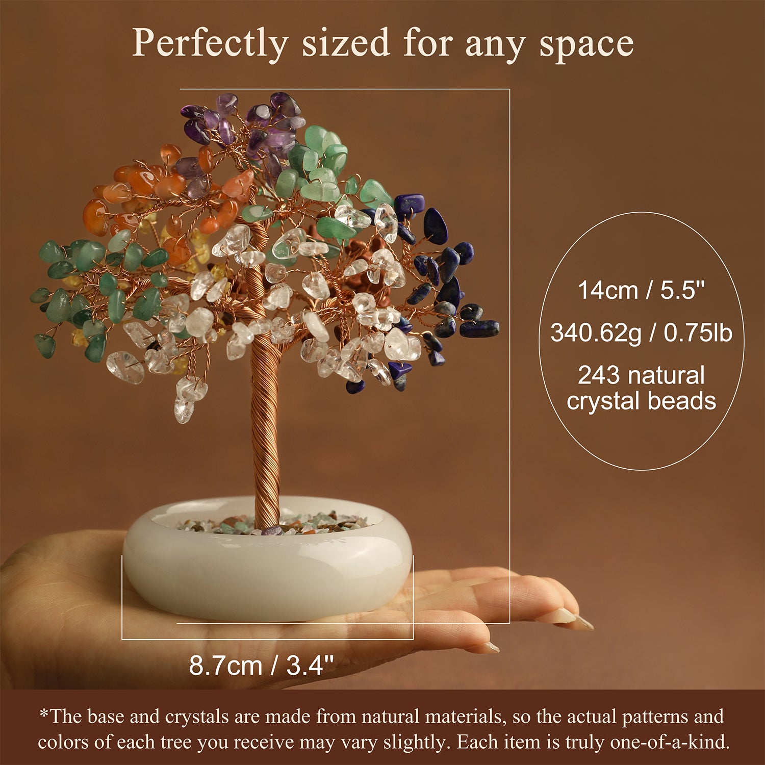 Elegant Jade Base Crystal Tree