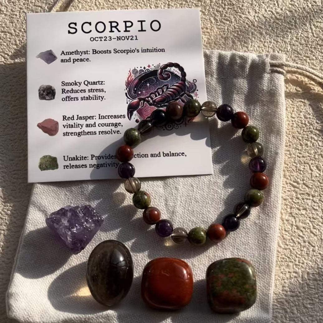 Zodiac Crystal Bracelet & Stone Set