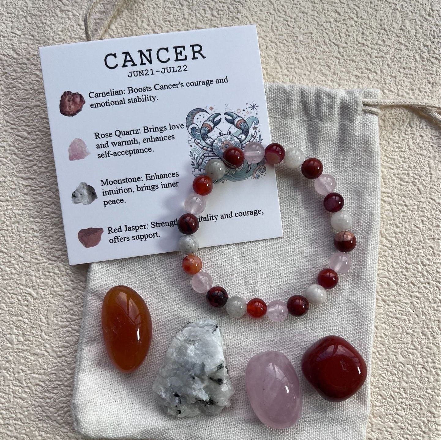 Zodiac Crystal Bracelet & Stone Set