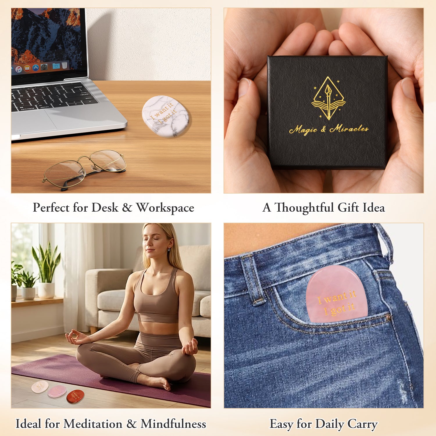 I Want It I Got It Pocket Crystal Stone